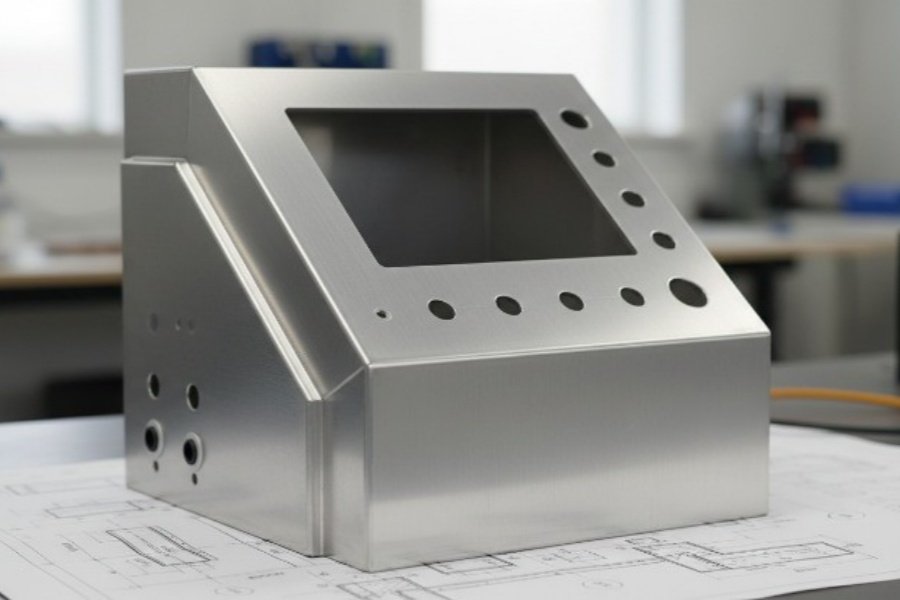 CNC-machined aluminum housing